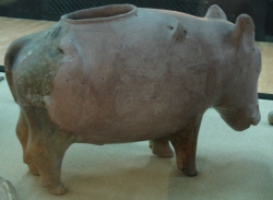 Vessel shaped as pig 7,400-6,000 BC - source Museum of Anatolian Civilisations, Ankara